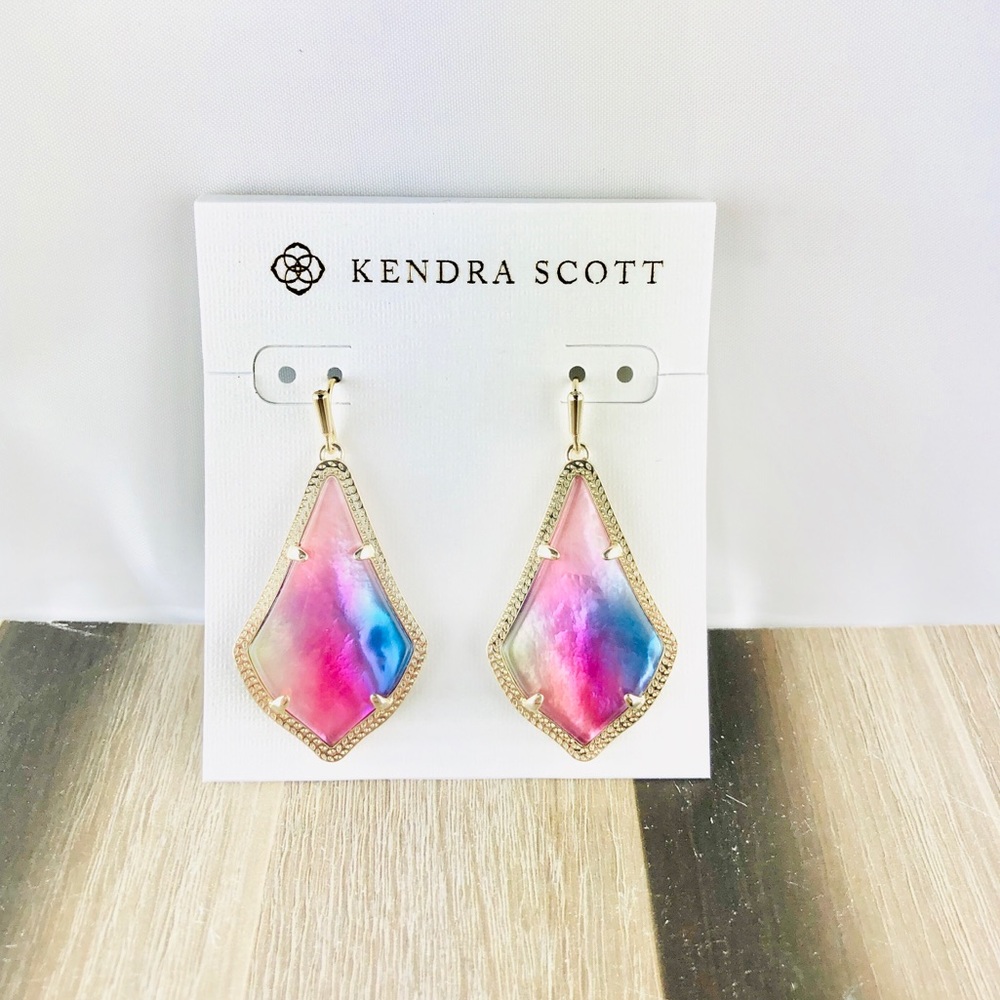 Kendra Scott Alex watercolor gold earrings